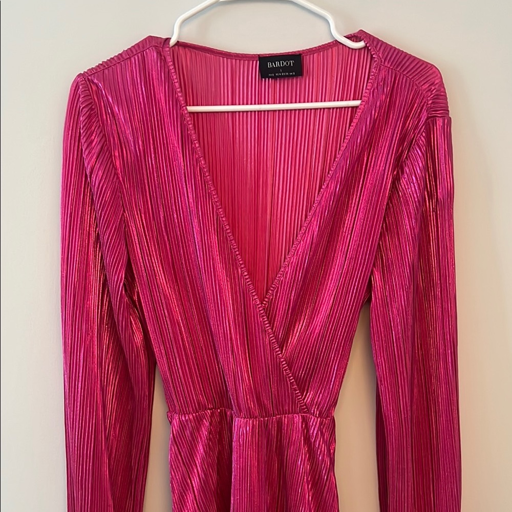 Vibrant Pink Long Sleeve Dress - Picture 6 of 8
